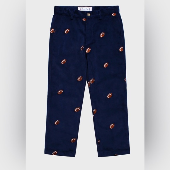 Classic Prep Other - Classic prep boys Navy Blue corduroy Pants embroidered Football sz 14 NWT